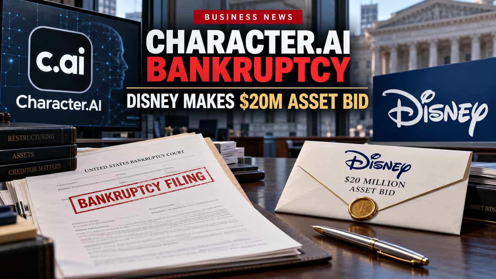 Character.AI Files for Bankruptcy as Disney Bids $20 Million for Its Assets